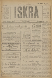 Iskra : dziennik polityczny, społeczny i literacki. R.13, nr 289 (28 grudnia 1922) + wkładka
