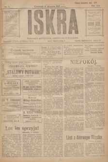 Iskra : dziennik polityczny, społeczny i literacki. R.14, nr 7 (11 stycznia 1923)