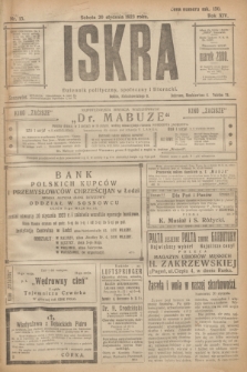 Iskra : dziennik polityczny, społeczny i literacki. R.14, nr 15 (20 stycznia 1923)