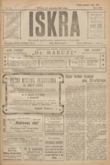 Iskra : dziennik polityczny, społeczny i literacki. R.14, nr 17 (23 stycznia 1923)