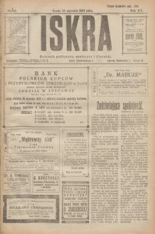 Iskra : dziennik polityczny, społeczny i literacki. R.14, nr 18 (24 stycznia 1923)