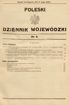 Poleski Dziennik Wojewódzki. 1933, nr 8