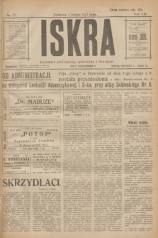 Iskra : dziennik polityczny, społeczny i literacki. R.14, nr 27 (4 lutego 1923)