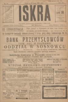 Iskra : dziennik polityczny, społeczny i literacki. R.14, nr 33 (11 lutego 1923)