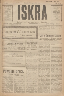 Iskra : dziennik polityczny, społeczny i literacki. R.14, nr 37 (16 lutego 1923)