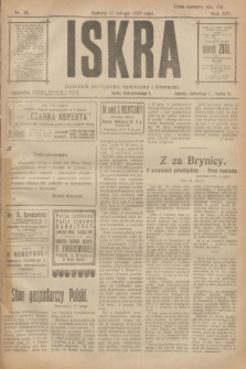 Iskra : dziennik polityczny, społeczny i literacki. R.14, nr 38 (17 lutego 1923)