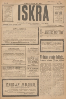 Iskra : dziennik polityczny, społeczny i literacki. R.14, nr 46 (27 lutego 1923)