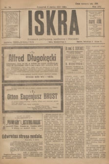 Iskra : dziennik polityczny, społeczny i literacki. R.14, nr 54 (8 marca 1923)