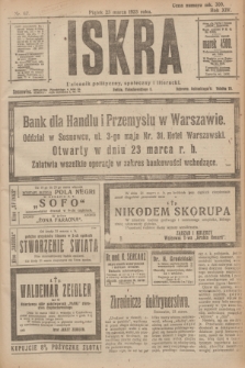 Iskra : dziennik polityczny, społeczny i literacki. R.14, nr 67 (23 marca 1923)