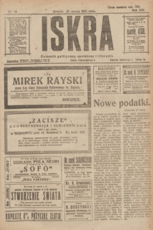 Iskra : dziennik polityczny, społeczny i literacki. R.14, nr 70 (27 marca 1923)