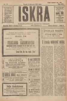 Iskra : dziennik polityczny, społeczny i literacki. R.14, nr 79 (11 kwietnia 1923)