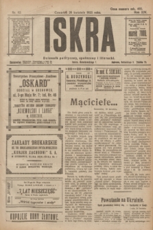 Iskra : dziennik polityczny, społeczny i literacki. R.14, nr 92 (26 kwietnia 1923)