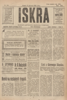 Iskra : dziennik polityczny, społeczny i literacki. R.14, nr 182 (17 sierpnia 1923)