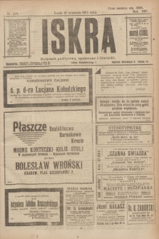 Iskra : dziennik polityczny, społeczny i literacki. R.14, nr 209 (19 września 1923)