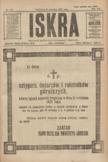 Iskra : dziennik polityczny, społeczny i literacki. R.14, nr 213 (23 września 1923)