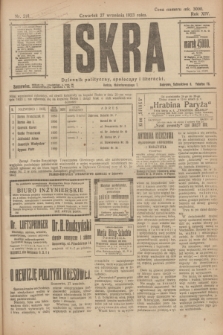 Iskra : dziennik polityczny, społeczny i literacki. R.14, nr 216 (27 wrzesnia 1923)