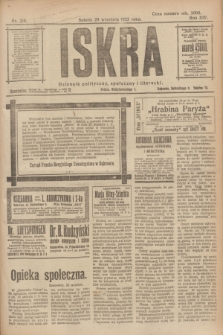 Iskra : dziennik polityczny, społeczny i literacki. R.14, nr 218 (29 września 1923)