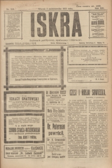 Iskra : dziennik polityczny, społeczny i literacki. R.14, nr 220 (2 października 1923)