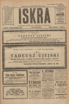 Iskra : dziennik polityczny, społeczny i literacki. R.14, nr 222 (4 października 1923)