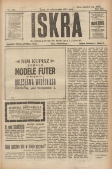 Iskra : dziennik polityczny, społeczny i literacki. R.14, nr 227 (10 października 1923)