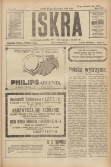 Iskra : dziennik polityczny, społeczny i literacki. R.14, nr 233 (17 października 1923)