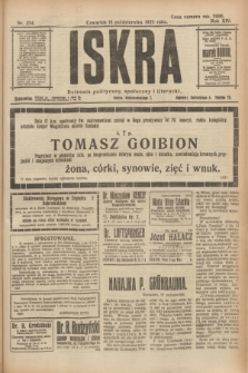 Iskra : dziennik polityczny, społeczny i literacki. R.14, nr 234 (18 października 1923)
