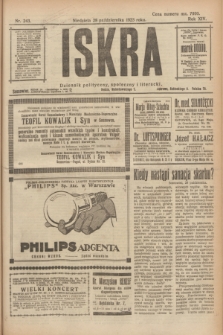 Iskra : dziennik polityczny, społeczny i literacki. R.14, nr 243 (28 października 1923)