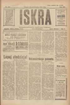 Iskra : dziennik polityczny, społeczny i literacki. R.14, nr 244 (30 października 1923)