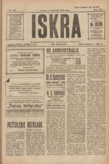 Iskra : dziennik polityczny, społeczny i literacki. R.14, nr 247 (3 listopada 1923)