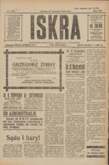 Iskra : dziennik polityczny, społeczny i literacki. R.14, nr 253 (10 listopada 1923)