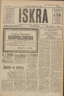 Iskra : dziennik polityczny, społeczny i literacki. R.14, nr 256 (14 listopada 1923)