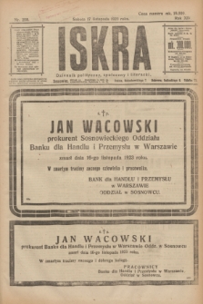 Iskra : dziennik polityczny, społeczny i literacki. R.14, nr 259 (17 listopada 1923)