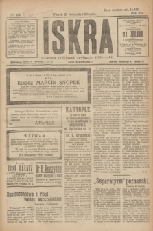 Iskra : dziennik polityczny, społeczny i literacki. R.14, nr 261 (20 listopada 1923)