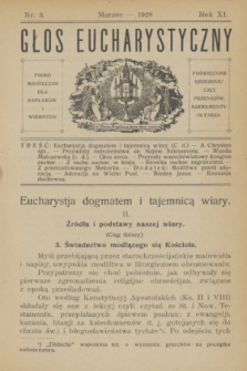 Głos Eucharystyczny : pismo miesięczne dla kapłanów i wiernych, poświęcone szerzeniu czci Przenajśw. Sakramentu Ołtarza. R.11, nr 3 (marzec 1928) + dod.