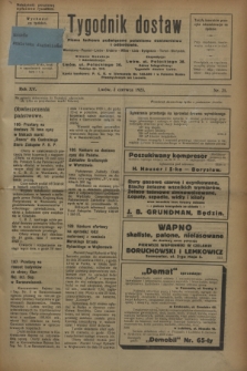 Tygodnik dostaw : pismo fachowe poświęcone polskiemu dostawnictwu i odbudowie. R.15, nr 21 (2 czerwca 1923)