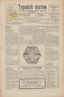 Tygodnik dostaw : pismo fachowe poświęcone polskiemu dostawnictwu i odbudowie. R.16, nr 37 (24 października 1924)