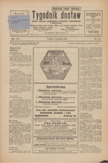 Tygodnik dostaw : pismo fachowe poświęcone polskiemu dostawnictwu i odbudowie. R.16, nr 43 (11 grudnia 1924)