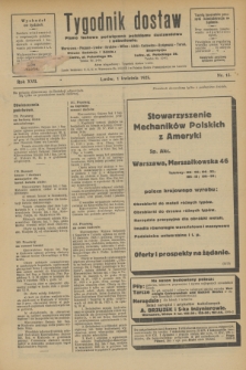 Tygodnik dostaw : pismo fachowe poświęcone polskiemu dostawnictwu i odbudowie. R.17, nr 13 (1 kwietnia 1925)
