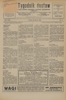 Tygodnik dostaw : pismo fachowe poświęcone polskiemu dostawnictwu i odbudowie. R.18, nr 9 (26 marca 1926)