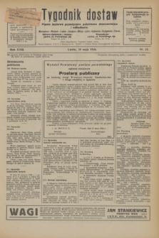 Tygodnik dostaw : pismo fachowe poświęcone polskiemu dostawnictwu i odbudowie. R.18, nr 15 (29 maja 1926)