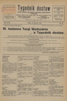 Tygodnik dostaw : pismo fachowe poświęcone polskiemu dostawnictwu i odbudowie. R.18, nr 23 (18 sierpnia 1926)