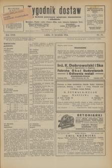 Tygodnik dostaw : pismo fachowe poświęcone polskiemu dostawnictwu i odbudowie. R.18, nr 27 (21 września 1926)