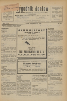 Tygodnik dostaw : pismo fachowe poświęcone polskiemu dostawnictwu i odbudowie. R.18, nr 28 (1 października 1926)