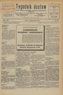 Tygodnik dostaw : pismo fachowe poświęcone polskiemu dostawnictwu i odbudowie. R.18, nr 29 (9 października 1926)