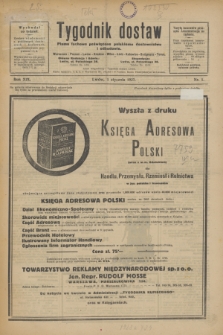 Tygodnik dostaw : pismo fachowe poświęcone polskiemu dostawnictwu i odbudowie. R.19, nr 1 (1 stycznia 1927)