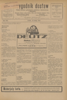 Tygodnik dostaw : pismo fachowe poświęcone polskiemu dostawnictwu i odbudowie. R.19, nr 5 (10 lutego 1927)
