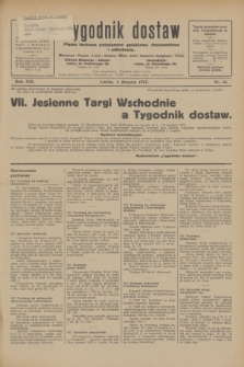 Tygodnik dostaw : pismo fachowe poświęcone polskiemu dostawnictwu i odbudowie. R.19, nr 22 (1 sierpnia 1927)