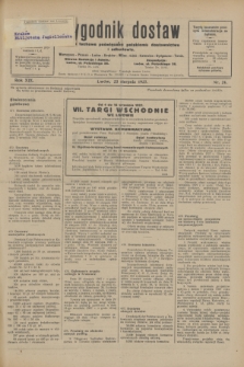 Tygodnik dostaw : pismo fachowe poświęcone polskiemu dostawnictwu i odbudowie. R.19, nr 24 (23 sierpnia 1927)
