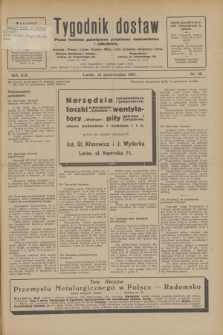 Tygodnik dostaw : pismo fachowe poświęcone polskiemu dostawnictwu i odbudowie. R.19, nr 30 (24 października 1927)