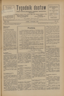 Tygodnik dostaw : pismo fachowe poświęcone polskiemu dostawnictwu i odbudowie. R.19, nr 31 (3 listopada 1927)